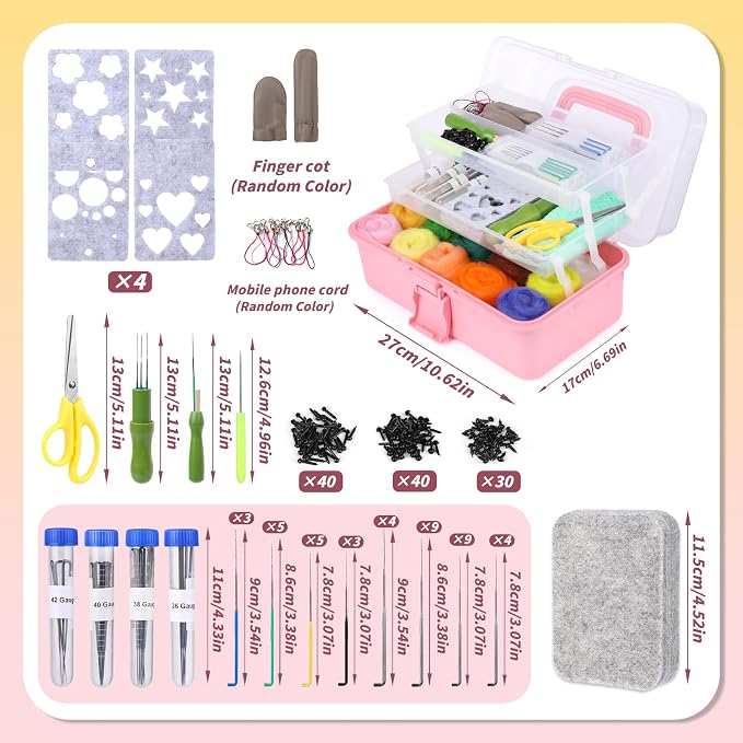 JUPEAN 221 Pcs Needle Felting Kit Needle Felting Starter Kit Needle Felting - Image 2