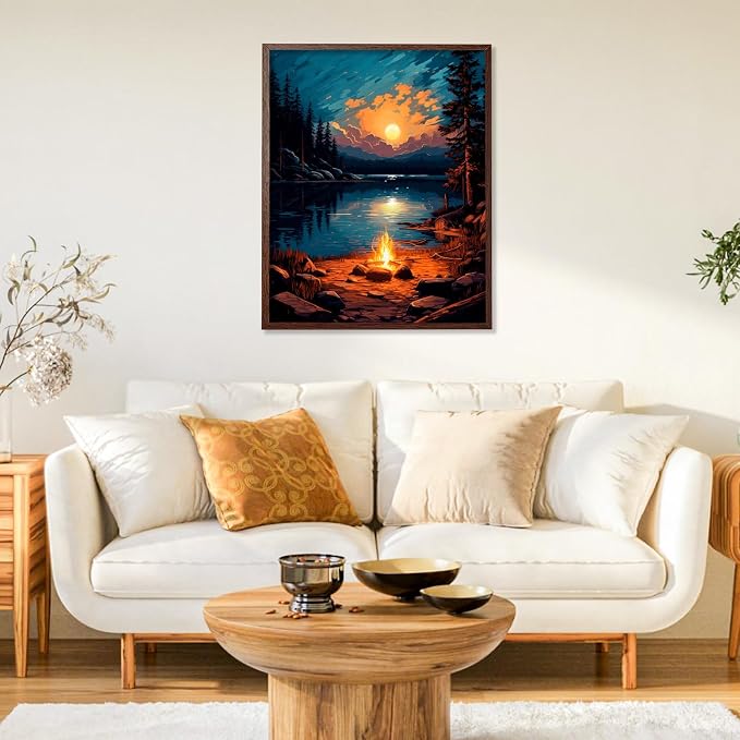 Paint by Numbers Kit for Adults, Sunset Lake DIY Painting Kit, 16x20 Inch | - Image 2