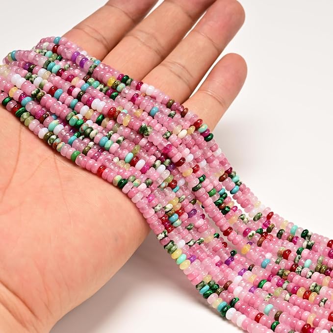 ICAI 2x4mm Natural Rondelle Beads – Loose Gemstone Spacers - Image 2