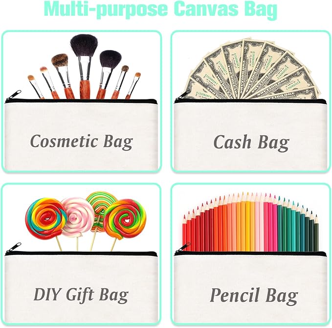 ZeeDix Canvas Zipper Pouch Bulk – 8.3 x 5 Inches Cotton Canvas Pouches - Image 4