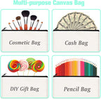 ZeeDix Canvas Zipper Pouch Bulk – 8.3 x 5 Inches Cotton Canvas Pouches - Image 4