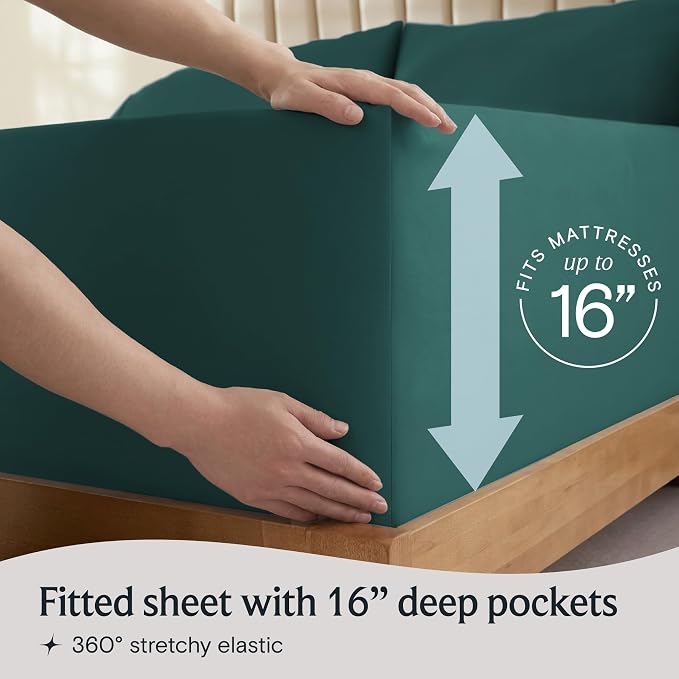 LuxClub 4 PC King Sheet Set, Breathable Luxury Bed Sheets, Deep Pockets 18" - Image 6