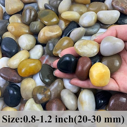 FANTIAN 2 lbs Small Pebbles for Indoor Plants, 0.8-1.2 Inch Decorative River - Image 2