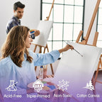ESRICH 10x10 Stretched Canvas for Painting, 2 Pack Square Canvas for Painting - Image 5