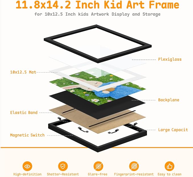 MISNEACH 4 Pack Kids Artwork Frames Changeable 10 x 12.5 Inch Children Art - Image 8