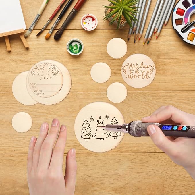 450 Pieces Unfinished Wood Circles - Image 7