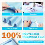 XSEINO Baby Blue Large Felt Fabric 72" X 36 ", 1.4 mm Thick Soft Felt Fabric - Image 4