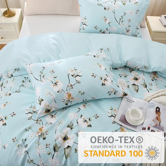 MUXHOMO Duvet Cover King Size, Reversible Floral Vintage Duvet Cover Set - Image 2