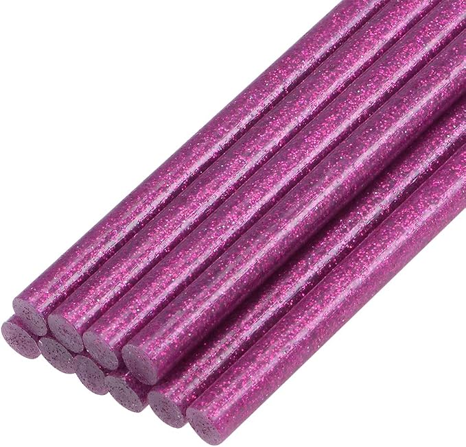 uxcell Mini Hot Glue Sticks for Glue Gun 0.27-inch x 4-inch Rose Red Glitter by uxcell