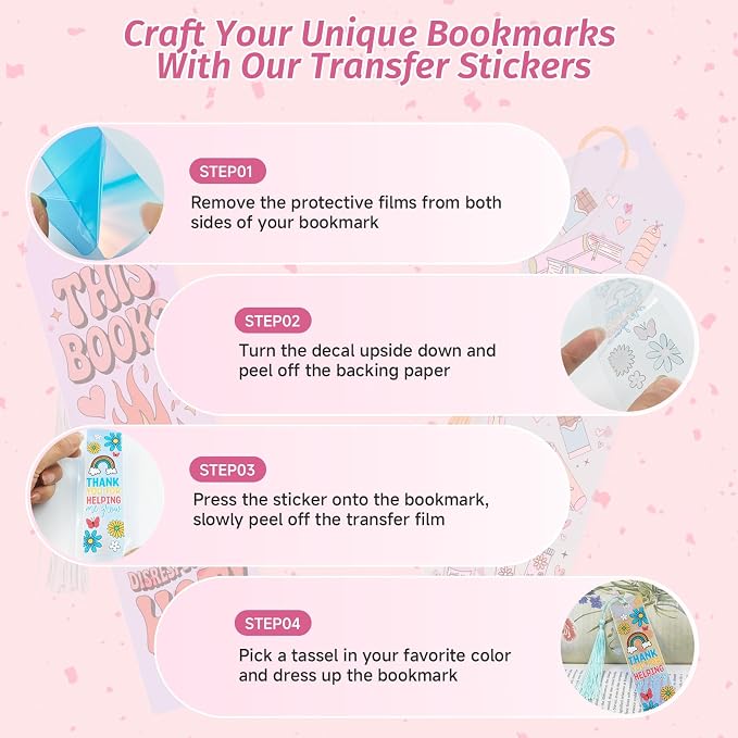 120Pcs Acrylic Bookmark Blanks Kits, Iridescent Clear Bookmarks Bulk - Image 3