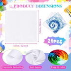 White Bandana Bulk for Tie Dying Bulk Blank, Solid Handkerchiefs DIY Blank - Image 2