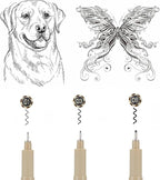 GETHPEN Micro Fineliner Pens, Waterproof Archival Black Ink, 3 Sizes | Black - Image 2