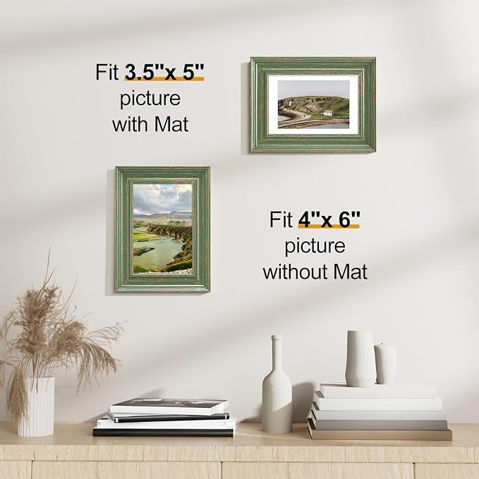 Vittanly 4x6 Picture Frames Set of 2, Ornate Vintage Photo Frame - Image 5