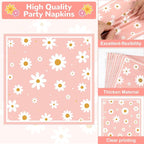 50 Guests Daisy Plates and Napkins Party Supplies Groovy Floral Party - Image 5