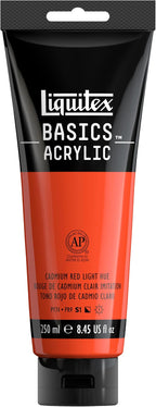 Liquitex BASICS Acrylic Paint, 250ml Tube, Cadmium Red Light Hue by Liquitex