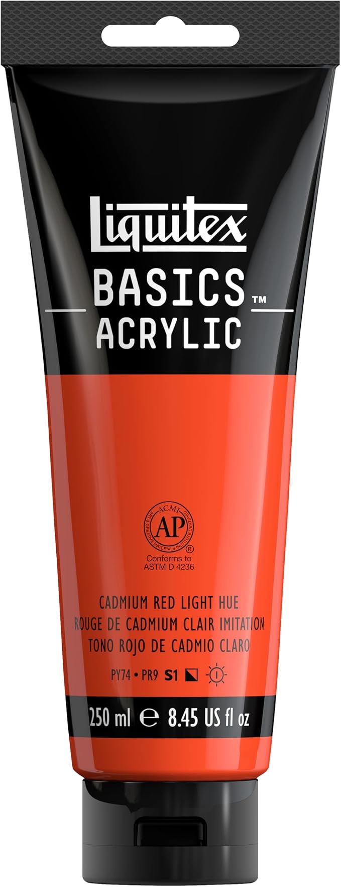Liquitex BASICS Acrylic Paint, 250ml Tube, Cadmium Red Light Hue by Liquitex