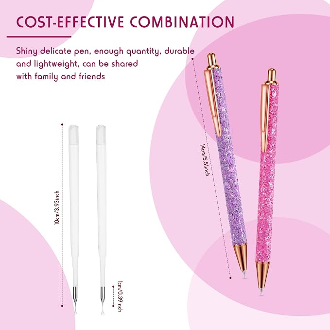 Epakh 2 Pieces Weeding Pen Vinyl Pen Pin Weeding Tool Fine Point Glitter Metal - Image 2