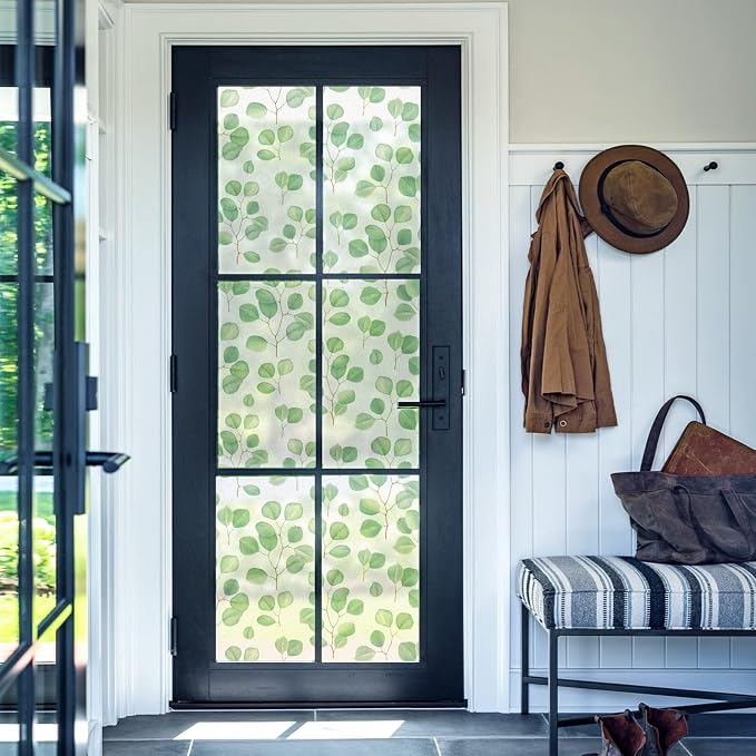 DKTIE Retro Leaves Pattern Two-Way Window Film Privacy Day and Night Window - Image 5