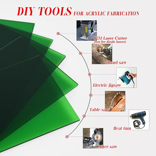 5 Pack Acrylic Sheet Green Transparent Colored Translucent Sheets Easy to Cut - Image 3