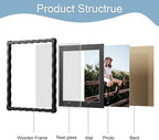 12x12 Picture Frame with Mat for 10x10, Wavy Edge Wooden Real Glass Photo Frame - Image 5