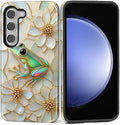 for Samsung Galaxy S23 Plus Case, Stained Glass Frog Flowers Pattern Glossy 2 by Teonvpu