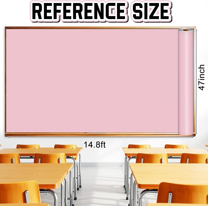 Inkspire Pink Bulletin Board Paper Roll, 14.8FTx47IN Large Reusable Waterproof - Image 2