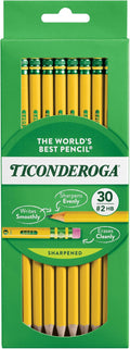 Ticonderoga Wood-Cased Pencils, Pre-Sharpened, 2 HB Soft, 6 Packs/180 Count by Ticonderoga
