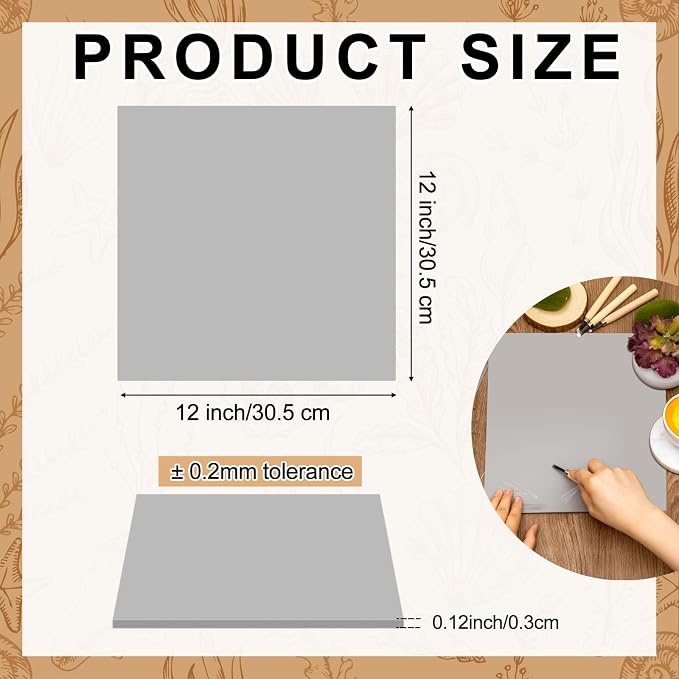 Yeaqee 2 Pcs 12 x 12 Inch Linoleum Block - Image 2