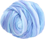 PATIKIL Wool Roving Yarn, 250G/8.8OZ Felting Wool Pure Roving Yarn, Mix Blue by PATIKIL