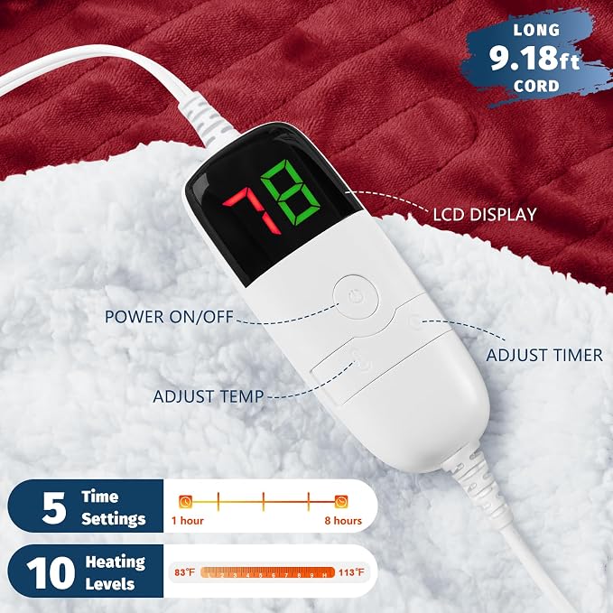 BOMOVA Heated Electric Blanket Twin - Image 2