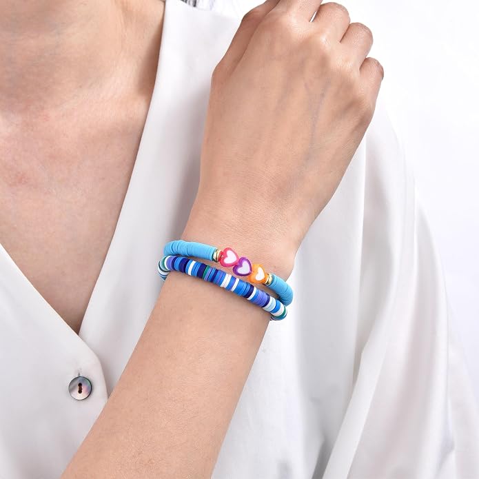 Friendship Bracelets for Girls, 10-Piece Cute Preppy Beaded Bracelet Set for - Image 5