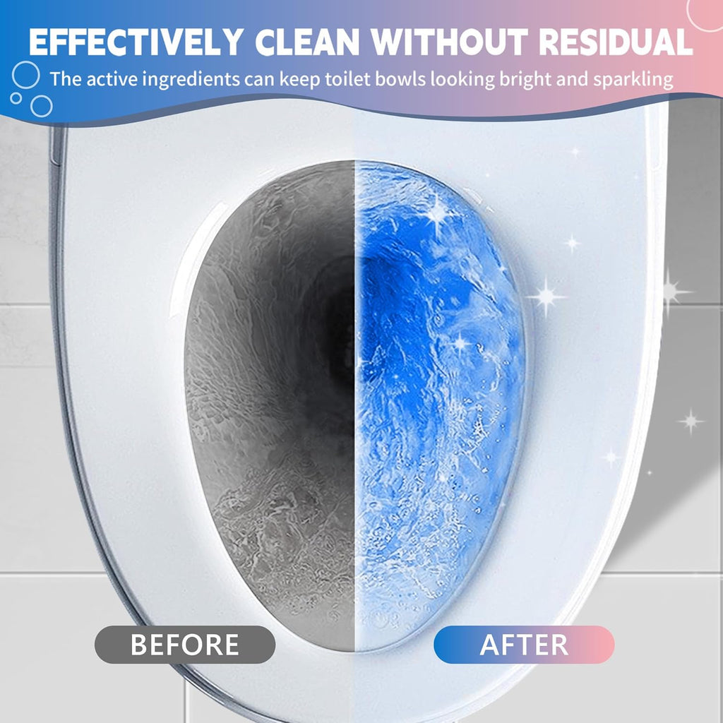 Toilet Bowl Cleaner Tablets, Automatic Toilet Bowl Cleaners, Long-Lasting Toilet Tabs Drop in Tank for Deodorizing & Descaling, Blue & Pink, 12 Packs