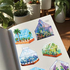 50PCS Transparent Greenhouse Plants Stickers Nature Botanical Floral Aesthetic - Image 7