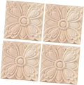 4PCS Square Wood Appliques Onlays Decorative by LXYUUM