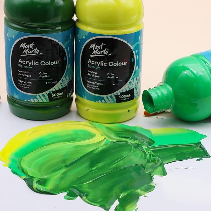 Mont Marte Signature Sap Green Acrylic Paint, Semi-Matte Finish, Suitable - Image 2