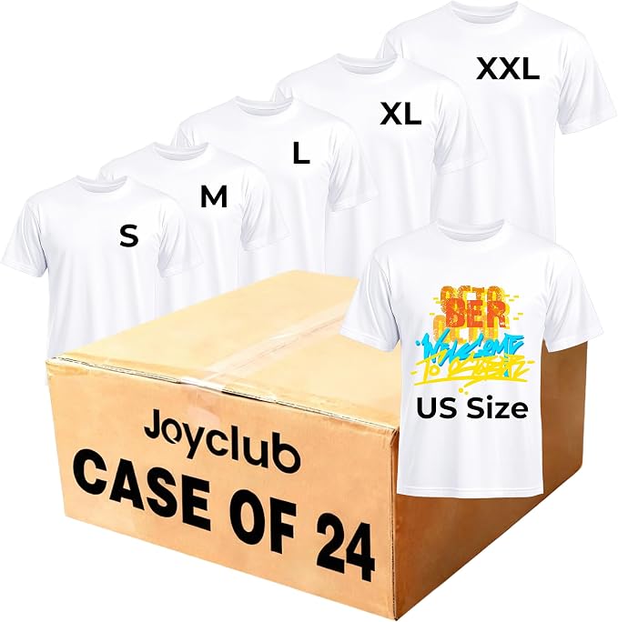 Joyclub White T Shirts Polyester Bulk Sublimation Blanks Wholesale Unisex Crew by Joyclub