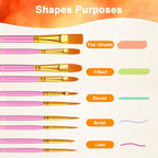 Paint Brushes Set, 24 Pack 240 Pcs Round-Pointed Tip Paintbrushes Nylon Hair - Image 4
