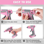 WORKPRO Pink Cordless Hot Melt Glue Gun, 7.2V Rechargeable Fast Preheating Glue - Image 7
