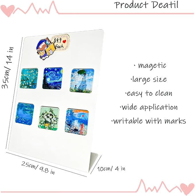 2 Pack Metal White Magnet Display Board - Image 2