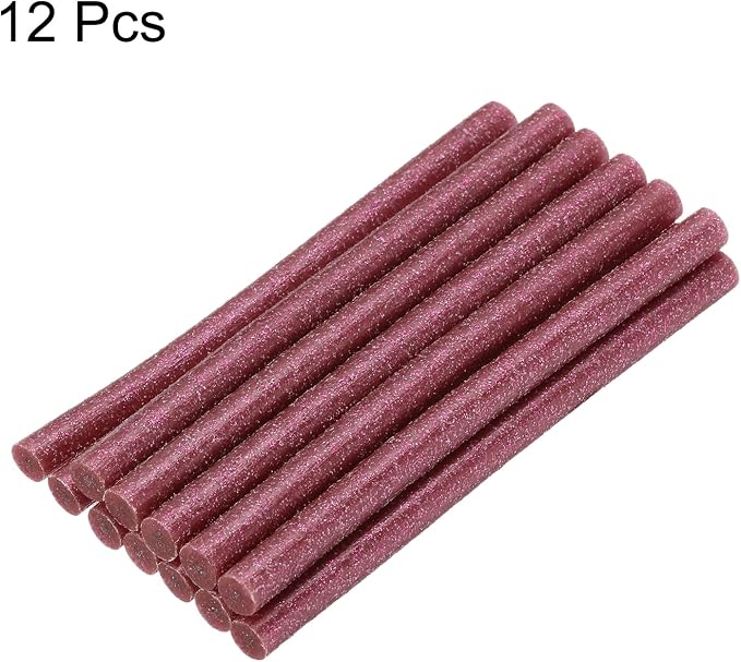 uxcell Mini Hot Glue Sticks for Glue Gun 7mm x 100mm Glitter Red 12pcs - Image 3