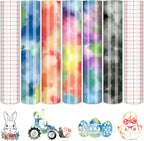 Tintnut Tie Dye Permanent Vinyl 5 Sheets 12"x10" Easter Adhesive Vinyl | Clouds by Tintnut