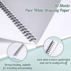 50 Sheets Marker Paper Pad, 8.3×11.7 Inch Bleedproof Art Sketch Pad, - Image 3