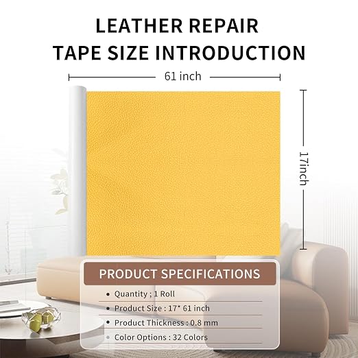 Leather Repair Patch Tape, Car Seat, Vinyl Leather Repair Kit - Image 2
