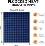 FUNKAKA Heat Transfer Vinyl HTV Black Blue Buffalo Plaid - Image 2