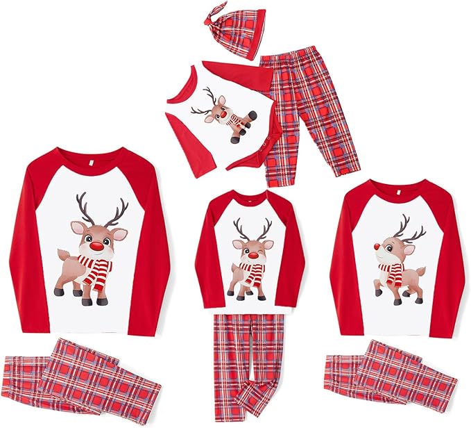 Awoscut Family Christmas Pajamas Matching Pajamas for Family, Xmas PJs Sets Holiday Sleepwear