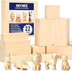 IMYMEE Basswood Carving Blocks-22PCS Whittling Wood Blocks Wood Carving Kit by IMYMEE