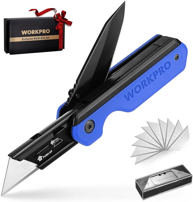 WORKPRO 2-in-1 Folding Knife/Utility Knife, Quick-Change Box Cutter by WORKPRO