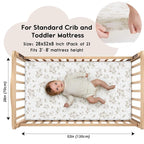 Yoofoss Baby Crib Sheets for Boys Girls, Fitted Crib Sheet 2 Pack for Standard - Image 2