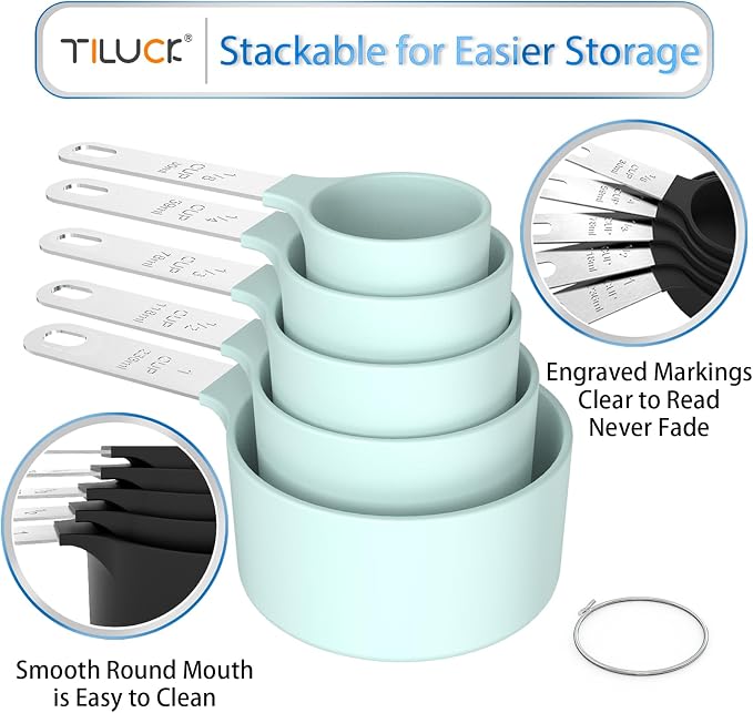 Measuring Cups & Spoons Set, Stackable Cups and Spoons | Nesting Measure Cups - Image 4