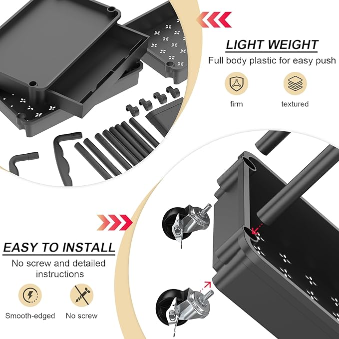 Goovilla 3 Tier Rolling Utility Cart Organizer - Image 3